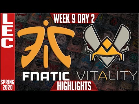 FNC vs VIT Highlights | LEC Spring 2020 W9D2 | Fnatic vs Vitality