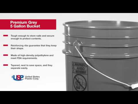 Premium Gray 5 Gallon Bucket | U.S. Plastic Corp. Premium Gray 5 Gallon Bucket | U.S. Plastic Corp.