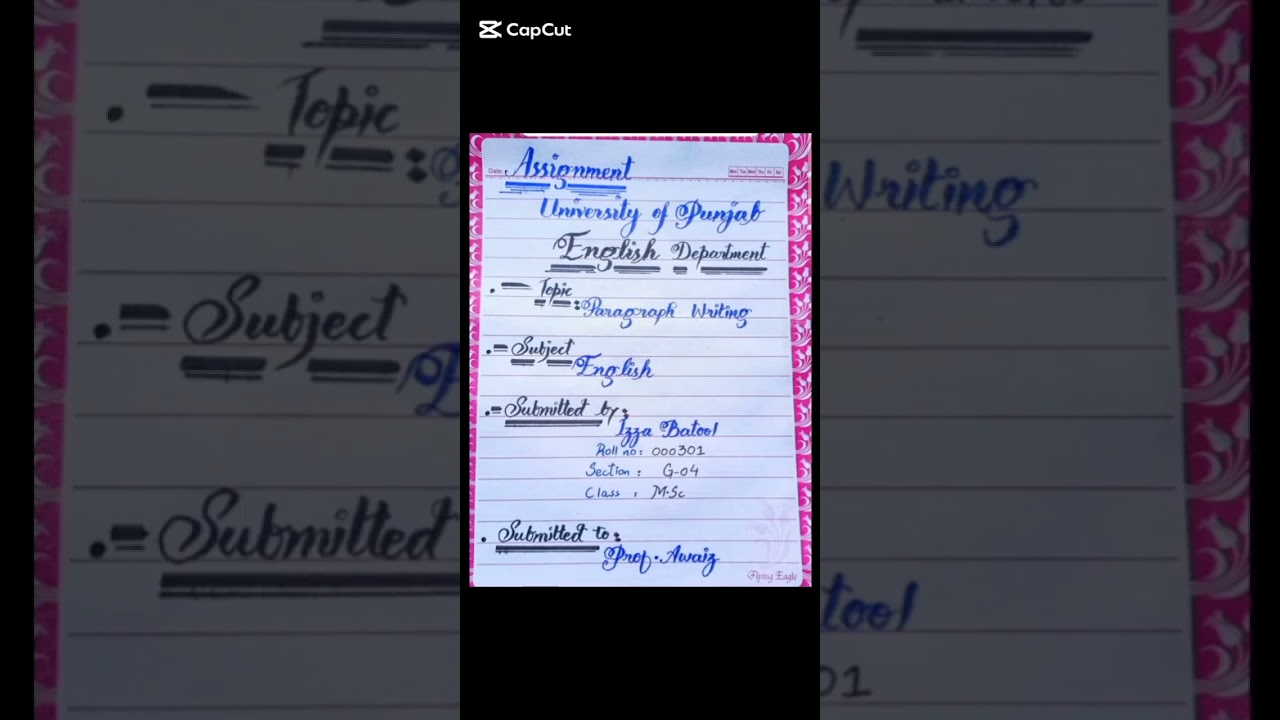 AIOU Assignment Front Page 📄! The AIOU information channel