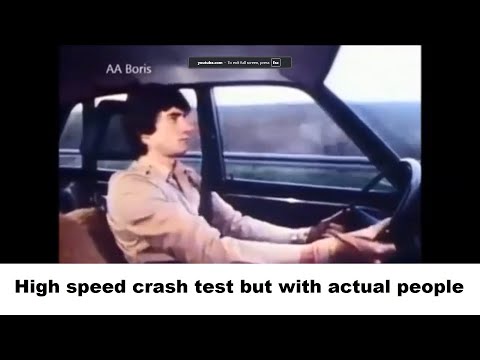 Real people crash test dummies - Germany 80s crazy footage (including vintage Mercedes)
