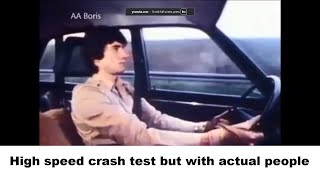 Real people crash test dummies - Germany 80s crazy footage (including vintage Mercedes)