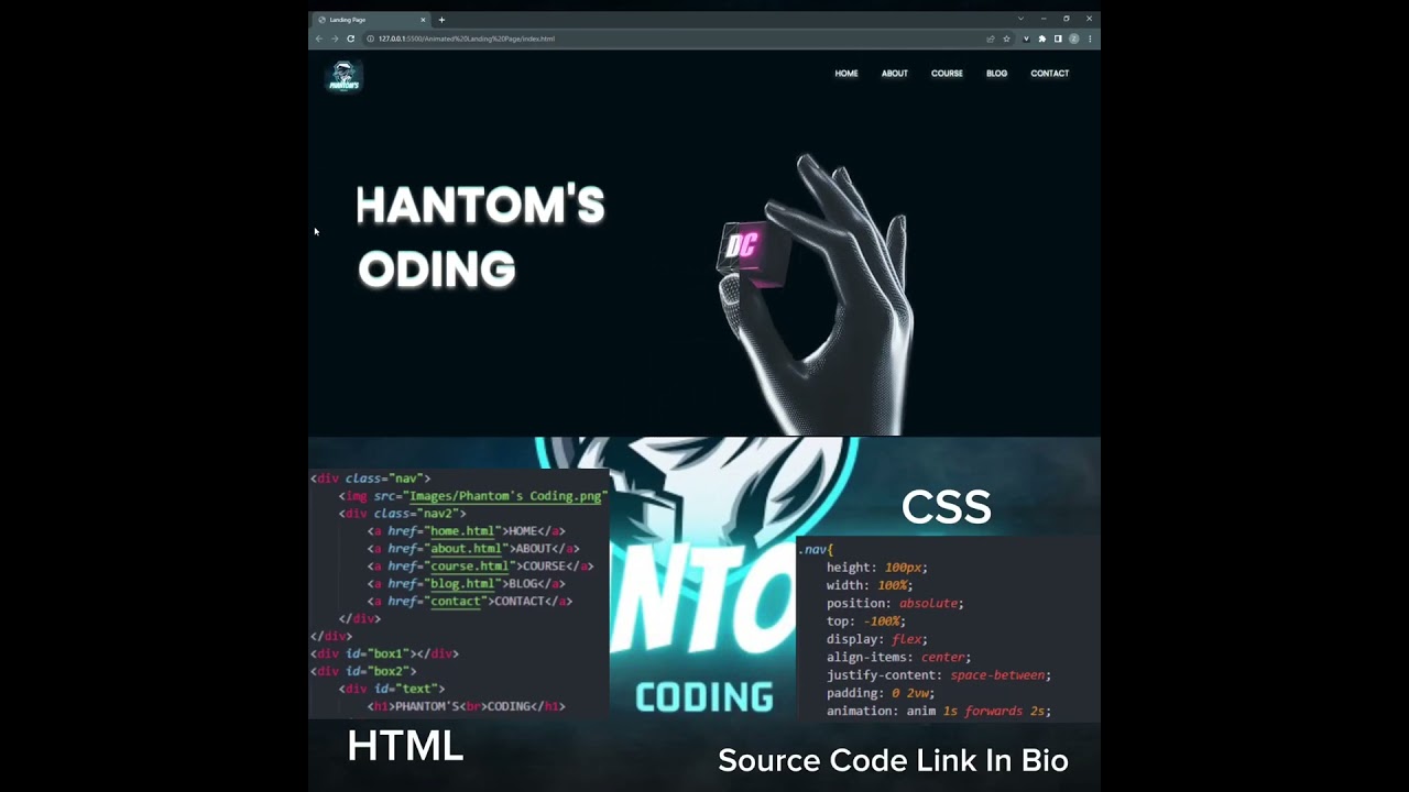 Animated Landing Page Using HTML & CSS