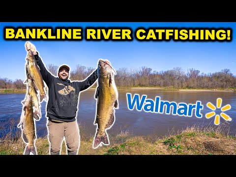HOMEMADE Walmart BANKLINE River CATFISHING!!! (Catch Clean Cook)