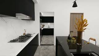 Modern Black Kitchen Cabinets With Island