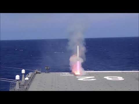 海上自衛隊 護衛艦「いせ」シースパロー(ESSM)射撃訓練  JS Ise (DDH-182) Missile Launch During RIMPAC
