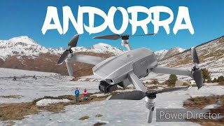DJI MAVIC AIR SCENIC DRONE FLIGHT IN SNOW CAPPED MOUNTAINS OF ANDORRA