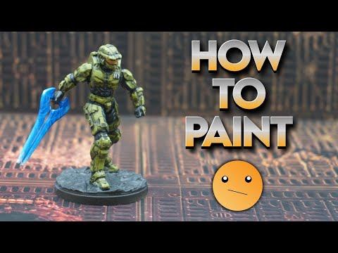 Paint the Halo Master Chief using only the paints and brush in the starter set.