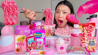 Download lagu MUKBANG ALL FOODS ARE PINK 😱🥳 mp3