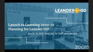 Launch to Learning 2020-21 School Year: Staff