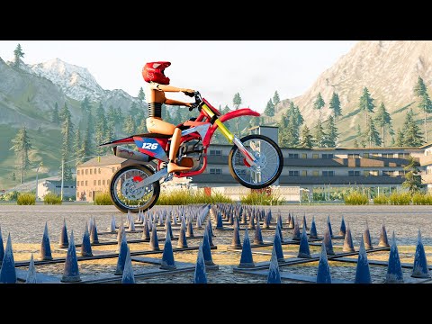 Cars vs Police Spike Strip #1 - BeamNG DRIVE | SmashChan