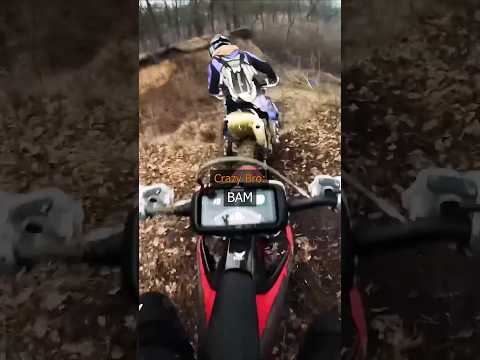 Biker Pushes Bro 😱 Credit @EnduroVlados