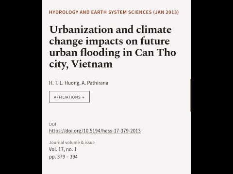Urbanization and climate change impacts on future urban flooding in Can Tho city, Vie... | RTCL.TV