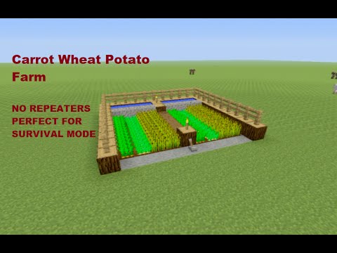 Insane Minecraft Farm: Auto-Wheat Potatoes Carrots!