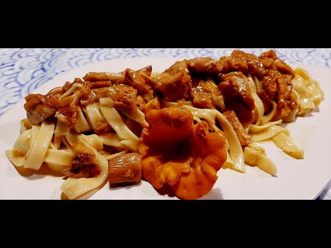 TAGLIATELLE AI FUNGHI finferli o galletti, ricetta veloce con #videoricetteinsieme
