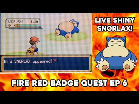 Live Shiny Snorlax After 5324 Soft Resets!!! | Pokemon Fire Red Shiny Badge Quest Ep 6