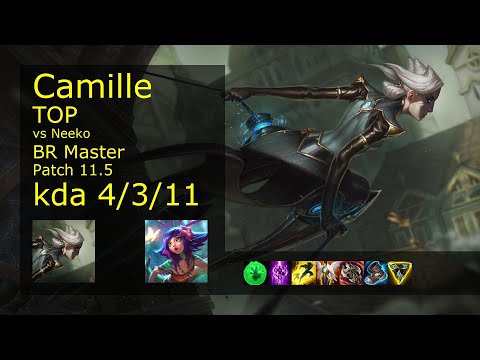 Camille Top vs Neeko - BR Master 4/3/11 Patch 11.5 Gameplay
