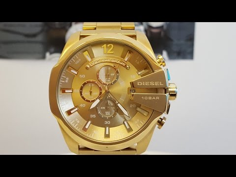 Reloj Diesel Dz4360 Mega Chief Original Dorado Oro | Envío gratis
