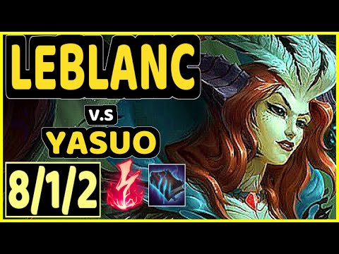 JUZINHO (LEBLANC) vs YASUO - 8/1/2 KDA MID CHALLENGER GAMEPLAY - BR