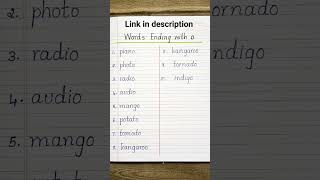 Words Ending with o