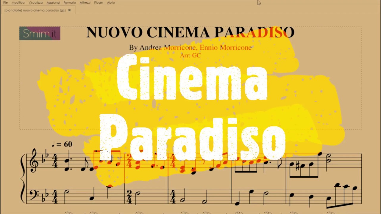 Nuovo Cinema Paradiso | spartito per pianoforte