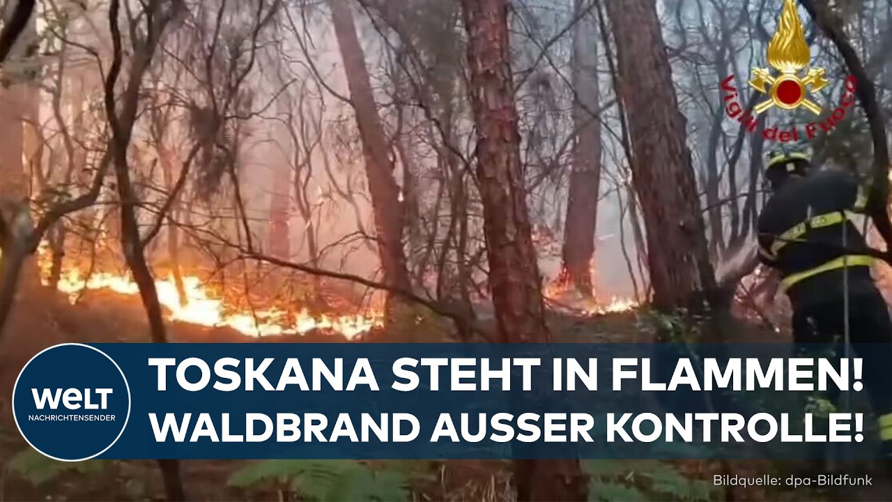 TOSKANA IN FLAMMEN: Tausende fliehen vor unkontrollierbarem Waldbrand – Einsatzkräfte am Limit!
