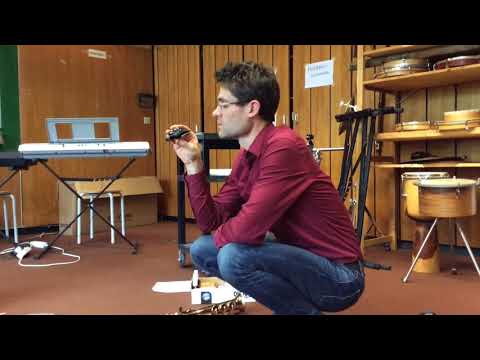 Klarinette, Saxophon, Ansatz, Mundstück und Blatt zusammensetzen