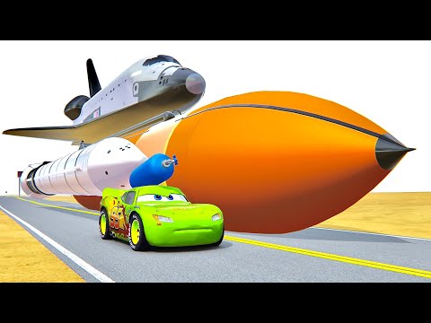 Lightning McQueen NOS Edition vs NASA Space Shuttle - Drag Race 10 KM