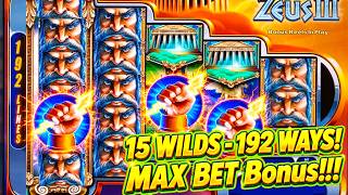⚡ZEUS EXPLODES WITH 15 WILDS SUPER BONUS on Zeus III Slot! 💥 WMS Class