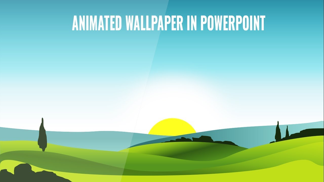 Landscape wallpaper design in PowerPoint | Free slide