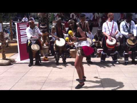 African Drum Beats Show At Canary Wharf
