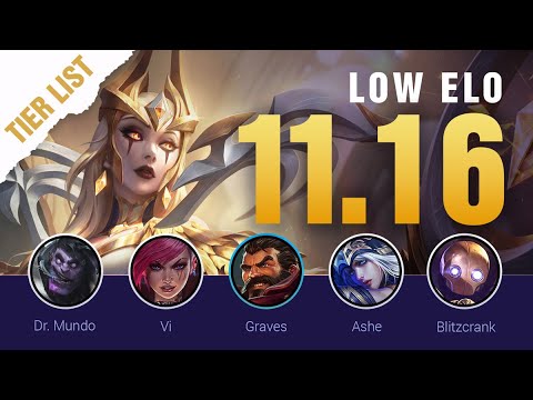 Season 11 LOW ELO LoL Tier List Patch 11.16 by Mobalytics - League of Legends