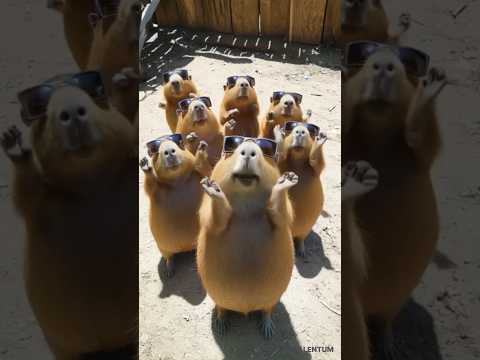 Capybaras love to eat so much that they are ready to sing and dance😂🤣 #capybara #aishorts