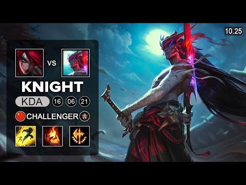 TES Knight Yone Mid vs Katarina - CN Challenger Patch 10.25