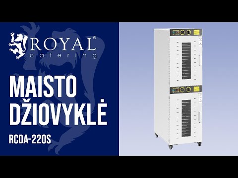 vaizdo įrašas - Maisto džiovyklė - 3 150 W - „Royal Catering“ - 32 padėklai - 2 kameros