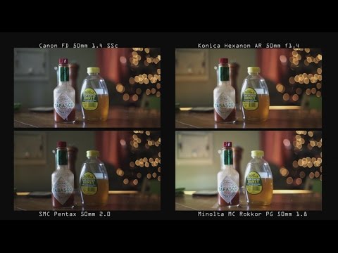 50mm Lens Comparison Zeiss, Minolta, Canon, Helios, Konica and Pentax Bokeh