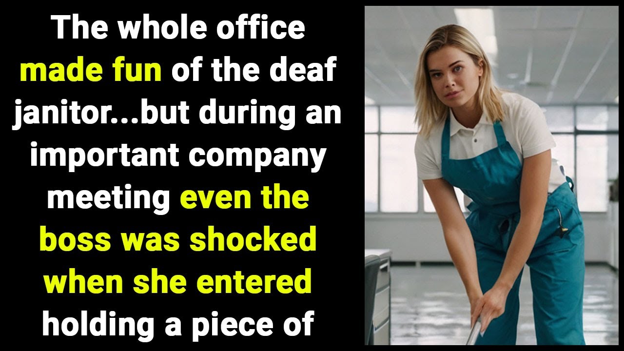 Clerks laughed at deaf janitor...one day she walked into a meeting with a piece of paper in her hand