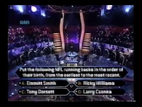 Who Wants to be a Millionaire SUPER BOWL EDITION  all football questions (re-upload)