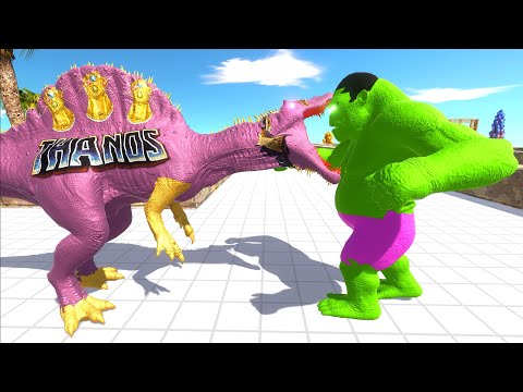 THANOS SPINOSAURUS vs HULK GORO DEATH RUN - Animal Revolt Battle Simulator