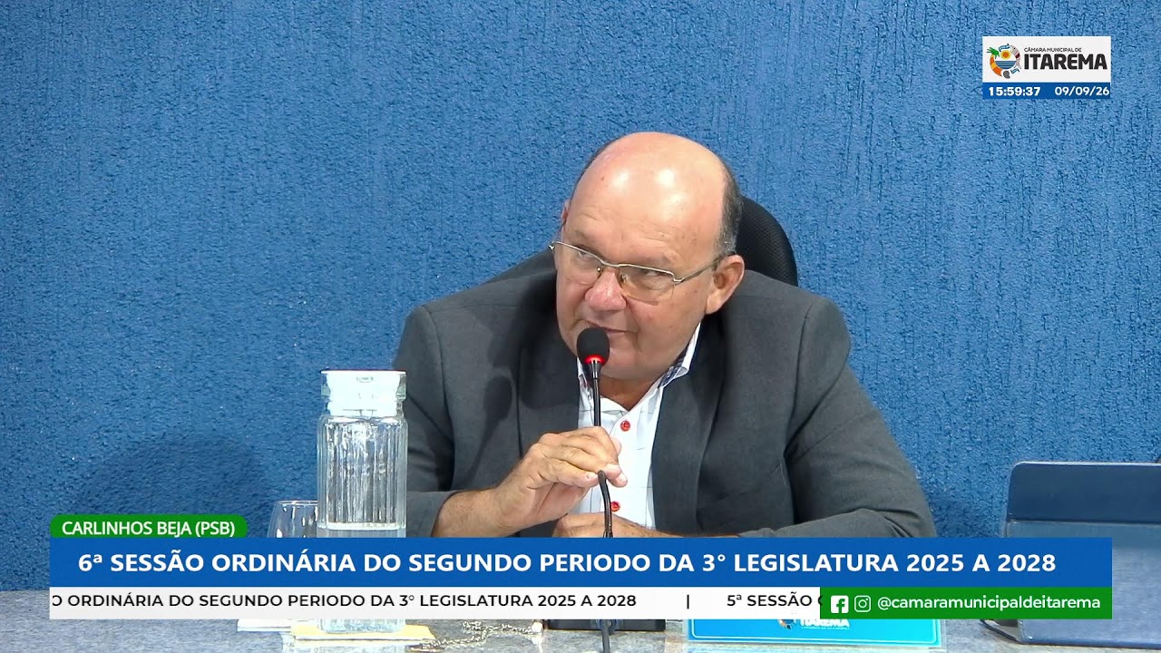 6ª SESSÃO ORDINÁRIA DO SEGUNDO PERIODO DA 3° LEGISLATURA 2025 A 2028
