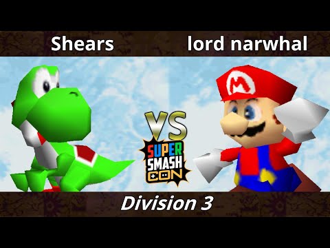 SSC 2022 Division 3 - Shears (Yoshi) Vs. lord narwhal (Mario, Jigglypuff) SSB64 Smash Bros