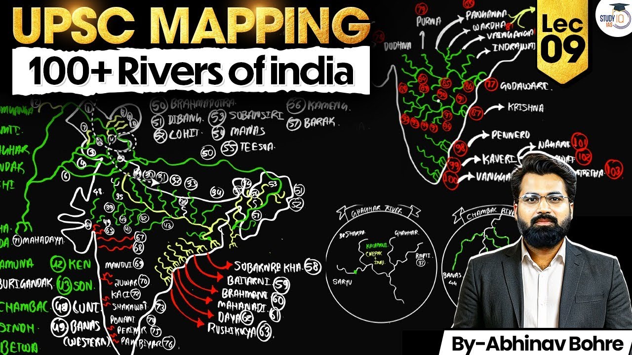 UPSC Geography Mapping Series 2026–27 | 100+ Rivers of india | Lec 09 | StudyIQ IAS