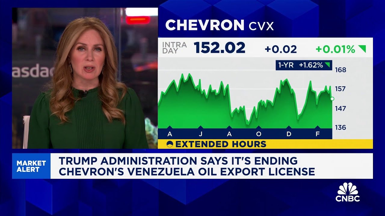 Trump administration says it's ending Chevron's Venezuela oil export license