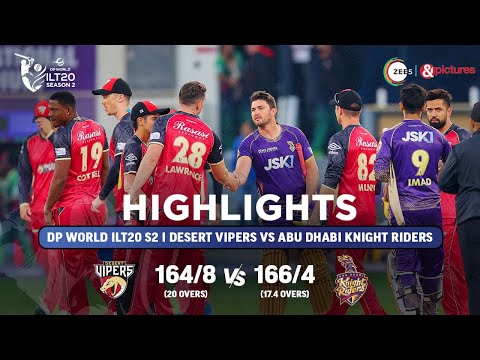 ILT20 S2 | हिंदी - HIGHLIGHTS | Desert Vipers V/S Abu Dhabi Knight Riders - T20 Cricket | 21st Jan