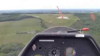 Gliding in Kent - landing from cockpit of ASK 21.