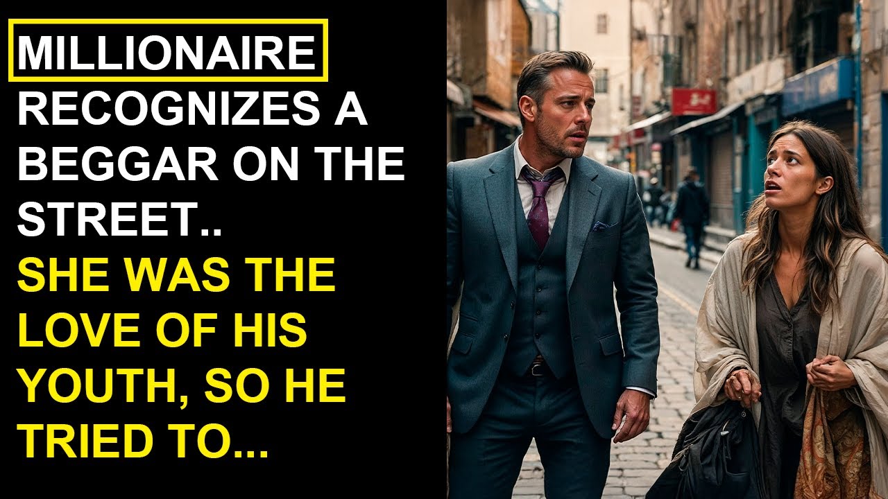 MILLIONAIRE RECOGNIZES A BEGGAR ON THE STREET: SHE WAS THE LOVE OF HIS YOUTH... WHAT HE DID...