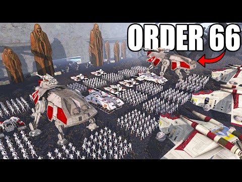 Full-Scale Clone Army ORDER 66 of JEDI TEMPLE Evacuation... - Men of War: Star Wars Mod