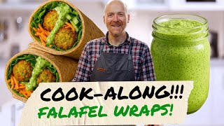 LIVE Cook-a-long: Falafel Wraps with Creamy Green Goddess Dressing!