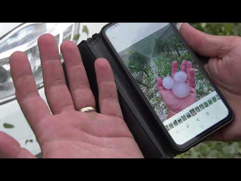 Sodni dan v Krškem s točo velikosti jajc