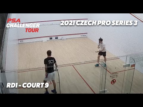 Live Squash: 2021 Czech Pro Series 3 - Rd 1 - Court 9