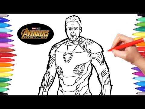 Avengers Infinity War Iron Man | Avengers Coloring pages | Watch How to Draw Iron Man | Infinity War